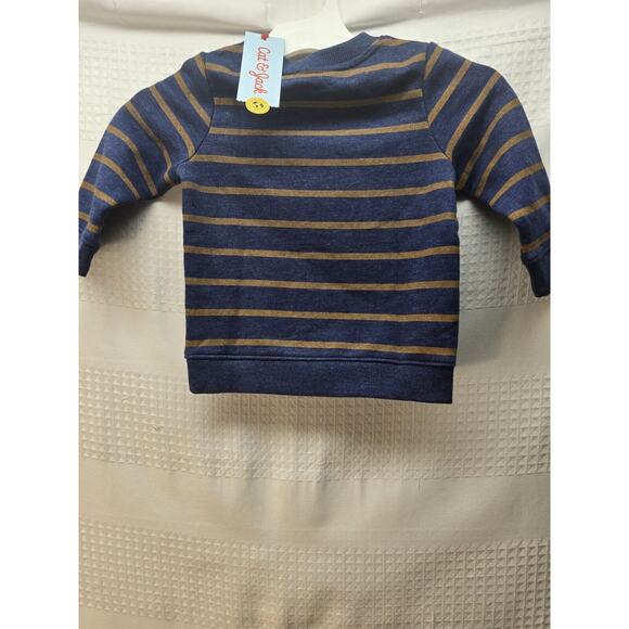 Cat & Jack Boys Sweater Size 18 Months Blue Stripe Crew Neck - Picture 3 of 5